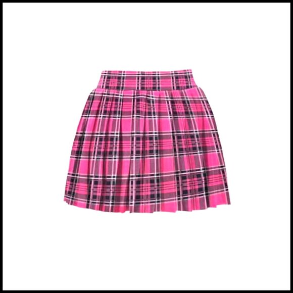 Pleated Plaid Mini Skirt, Y2K Style, Polyester, Low Waist, Side Zipper - Picture 2 of 3